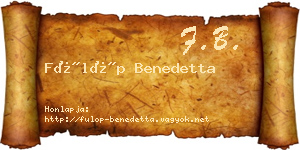 Fülöp Benedetta névjegykártya